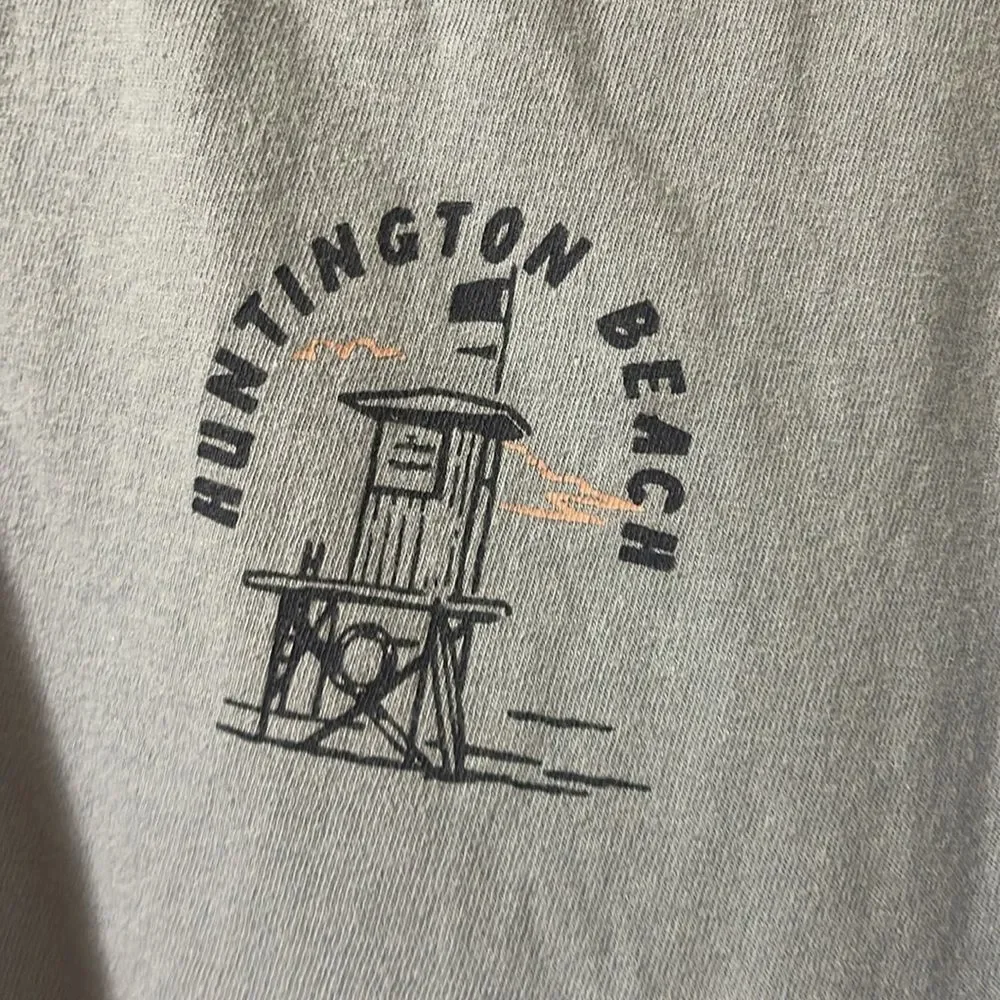 Huntington Beach VibeN Blue Short Sleeve Tee with Chest Graphic medium
